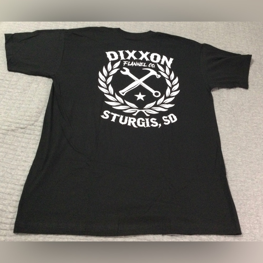 Dixxon Black Sketchy White Crest Sturgis Men's Shirt